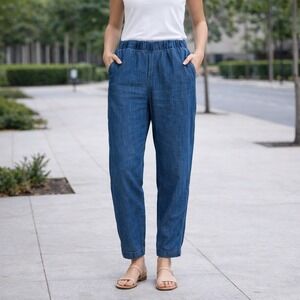 Pure Jill Indigo Womens Tencel Lyocell Pull On Tapered Pants Blue M WPT240101